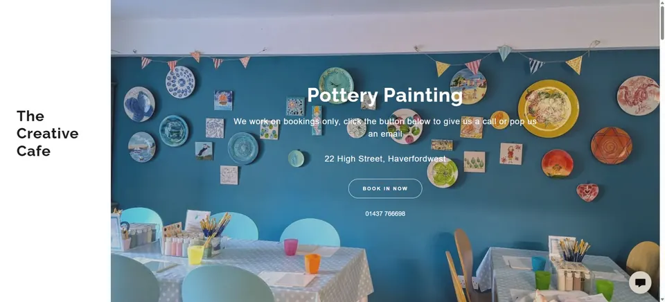 Website preview for The Creative Cafe in Haverfordwest