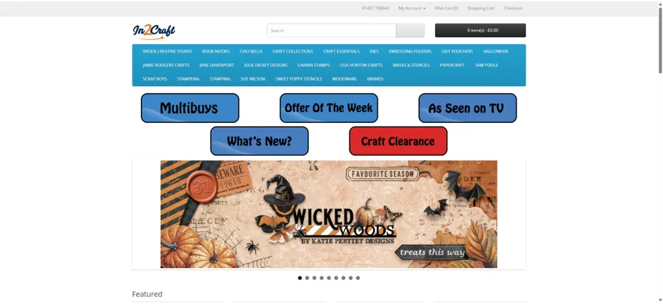Website preview for In2Craft in Haverfordwest