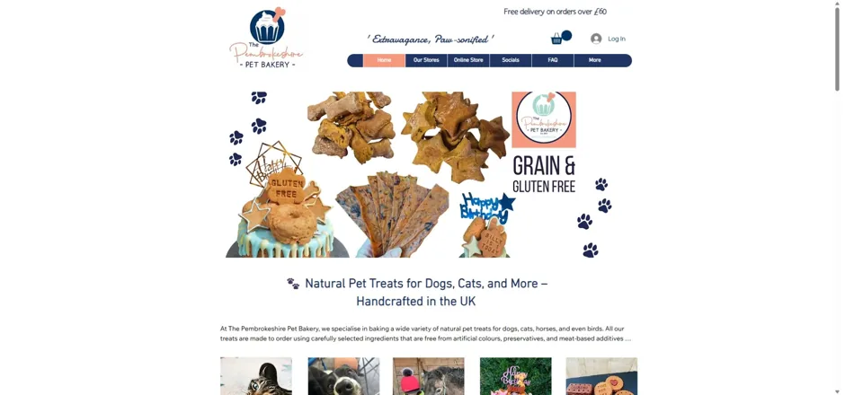 Website preview for The Pembrokeshire Pet Bakery in Haverfordwest