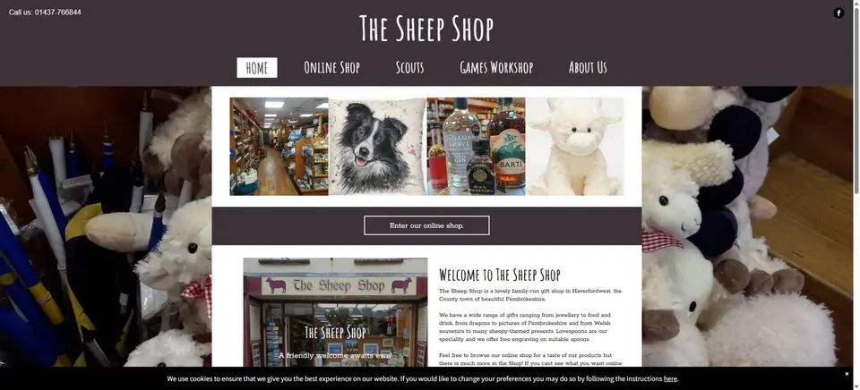 Website preview for The Sheep Shop in Haverfordwest
