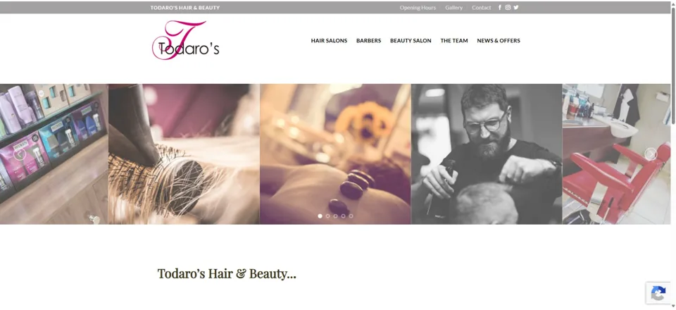 Website preview for Todaro’s Hairdressing in Haverfordwest